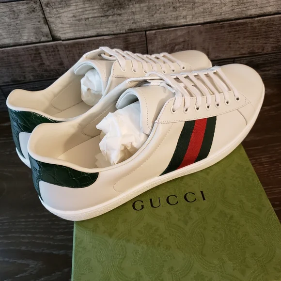 **SOLD **SOLDGucci Mens White Ace Shoes Gucci size 11.5 *READ DETAILS* Authentic - Picture 7 of 16